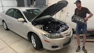 Mazda 6 Перегрев двигателя / Цена шлифовки ГБЦ в США