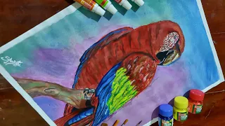 Painting Macaw Parrot In Watercolor 🐦