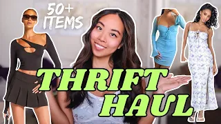 HUGE THRIFT HAUL TRY ON 2024 || goodwill, salvation army, buffalo exchange