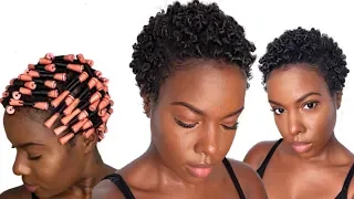 Perm Rod Set on SUPER SHORT Natural Hair | Nia Hope