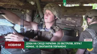 Доба на Сході України: 26 обстрілів, втрат немає. 10 окупантів поранено