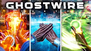 Ghostwire: Tokyo - All Powers, Magic, Skills and Weapons Showcase (4K)