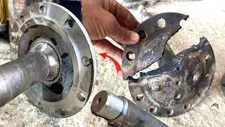 Broken Rear Wheel Axle Plate Replacement with Amazing Technique By ingenious guy Finally Revealed