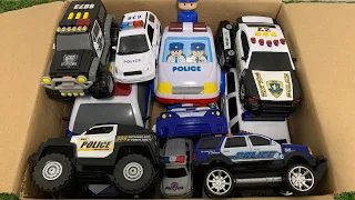 Police Cars Lined Up in a Box. Checked One by One for Emergency Slope Test Run