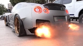 1750HP Nissan GT-R FROM HELL!! Start, Revs & FLAMES!