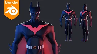 Sculpting Batman Beyond in Blender 3D  [TIMELAPSE]