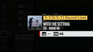 Fuji X-T30/X-T3 Record Limit does it still exist when using a external recorder and this setting.