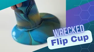 Wrecked Flip Cup - Earthy & Beach Vibe - Acrylic Pouring Fluid Art