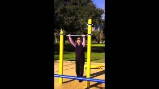 65 year old man doing kipping muscle ups!