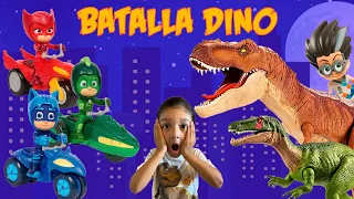 Baryonyx, T-Rex y Romeo vs PJ MASK |Héroes en Pijamas | Video en Español | Owlette, Gekko, Catboy