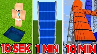 Minecraft XXL WASSERRUTSCHE BAUEN IN 10 SEKUNDEN, 1 MINUTE & 10 MINUTEN!