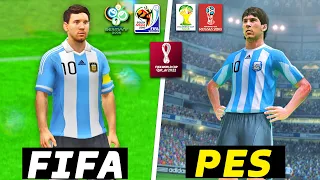 🔥 Lionel Messi - Every World Cup [2006-2022] ✅ FIFA vs PES | Fujimarupes
