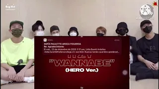 bts reaction to itzy wannabe hero ver.