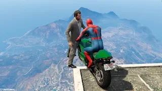 GTA 5 Spiderman Motorcycle Fails | Ragdoll Falls Ep.2 [Euphoria Physics Funny Moments]