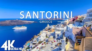 FLYING OVER SANTORINI (4K UHD) - Relaxing Music Along With Beautiful Nature Videos - 4K Video HD