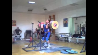 Dmitry Lapikov front squat + jerk 260kg (573lb)