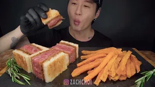 ASMR A5 WAGYU KATSU SANDO MUKBANG   COOKING & EATING SOUNDS