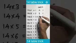 14 table trick | table trick of 14 | table of 14 | 14 ka table trick | #table #tables #short #shorts