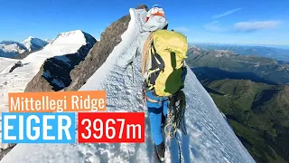 Climbing the Eiger on the Mittellegi Ridge, Switzerland