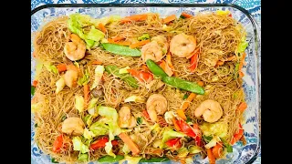 Shrimp and Pork Bihon Guisado Noodles (Filipino recipe)