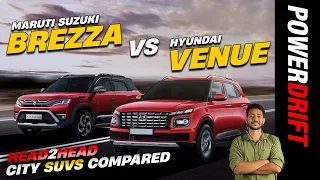 Head2Head - Brezza vs Venue | We Compare Styling, Features, Engine, and Driving | PowerDrift