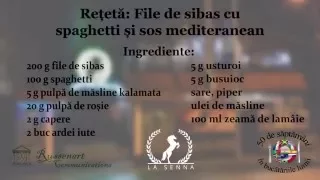 Bucataria mediteraneana: File de sibas cu spaghetti si sos mediteranean