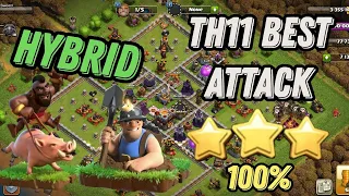 BEST TH11 Attack! How to use Hybrid for an EASY 3 star!