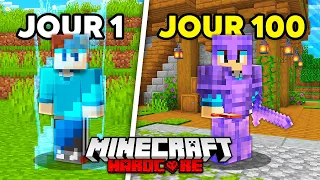 J'ai survécu 100 jours dans une BORDURE 1x1 qui s'agrandit sur Minecraft Hardcore...