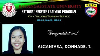 Batangas State University NSTP-CWTS Virtual Graduation 2022