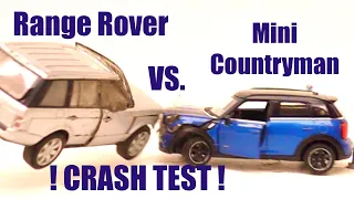 DIECAST CRASH TEST - Mini Countryman VS Range Rover - Super Slow Motion 1000fps
