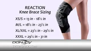 DonJoy Reaction Knee Brace Sizing - How Measure for the Right Size