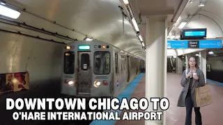 CHICAGO Train Ride From Downtown Chicago to O'Hare International Airport 4k 60fps | January 10, 2024