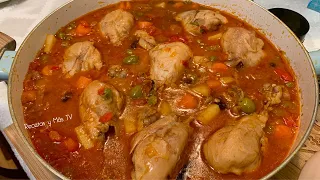 Piernitas de Pollo en Salsa con Verduras, una receta bien Rica y Fácil