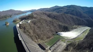 Fontana Dam and Cheoah Dam Spilling Over - Jan. 2016