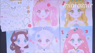 [ToyASMR] Satisfying with Sticker Book Making Asia Princess faces and accessories