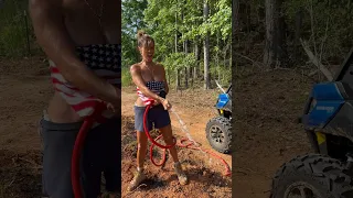 Watering the new berry bushes. Its a scorcher 🥵 today. #themaryburke