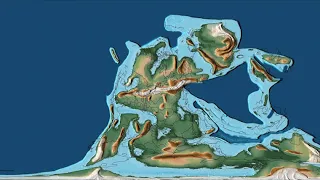 Land/ PALEOMAP PaleoAtlas 0 - 750 Million Years Ago (Science On a Sphere)r2