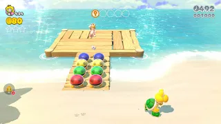 Super Mario 3D World: World 5-1: Sunshide Seaside (Green stars + stamp)