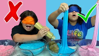 MOMMY CHEATED!!! Blindfolded Slime Challenge!