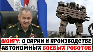 Шойгу: о Сирии и производстве автономных боевых роботов