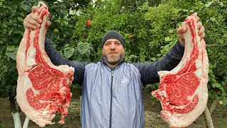 There is no more tender meat! Juicy steak cooked in foil over a campfire. Amazing dish