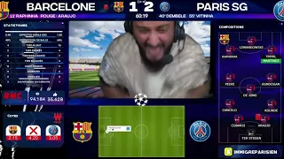 Réactions de l'Immigré Parisien aux buts du match Barca - PSG ( match retour)