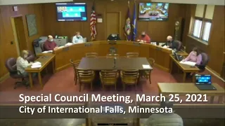 Special City Council Meeting for March 25, 2021