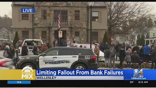 SVB customers in Massachusetts line up to access money from failed bank after uneasy weekend