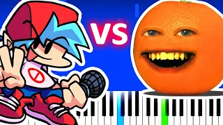 Friday Night Funkin' Corrupted Annoying Orange vs BF & GF OG VS NEW EASY Piano Tutorial
