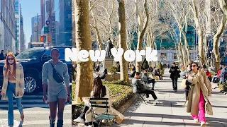 [4K]🇺🇸NYC Walk🌷Feels like Spring, Columbus Circle to Bryant Park via 6 Ave & 6 1/2 Ave | Feb 2022