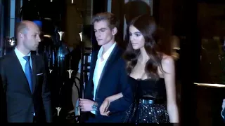 Kaia and Presley Gerber @ Paris september 29, 2017 on their way to Omega Gala