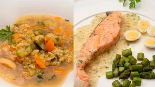 Sopa de bulgur con verduras - Salmón en salsa verde - Cocina Abierta de Karlos Arguiñano ☺️