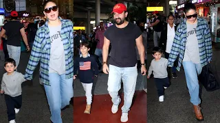 Kareena Kapoor Khan,Saif Ali Khan with Their Kids arrived Back from Vacations 😍💖📸