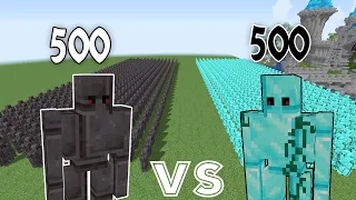 500 Diamond Golems Vs 500 Netherite Golems |Minecraft|